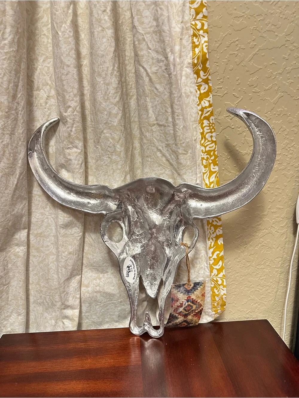 Ashland metallic Western Theme Steer skull wall art Shiny Silver Finish